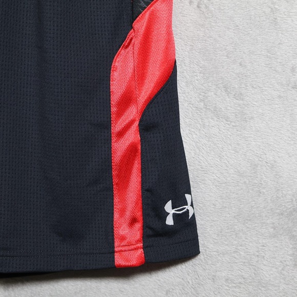 Under Armour Dazzle Shorts Mens Large Black Red Loose Fit Basketball 1238856 - Picture 2 of 11